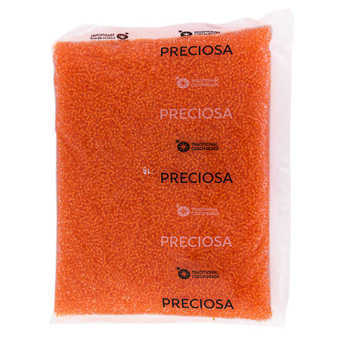 Czech Seed Bead 10/0 Crystal C/L Neon Orange