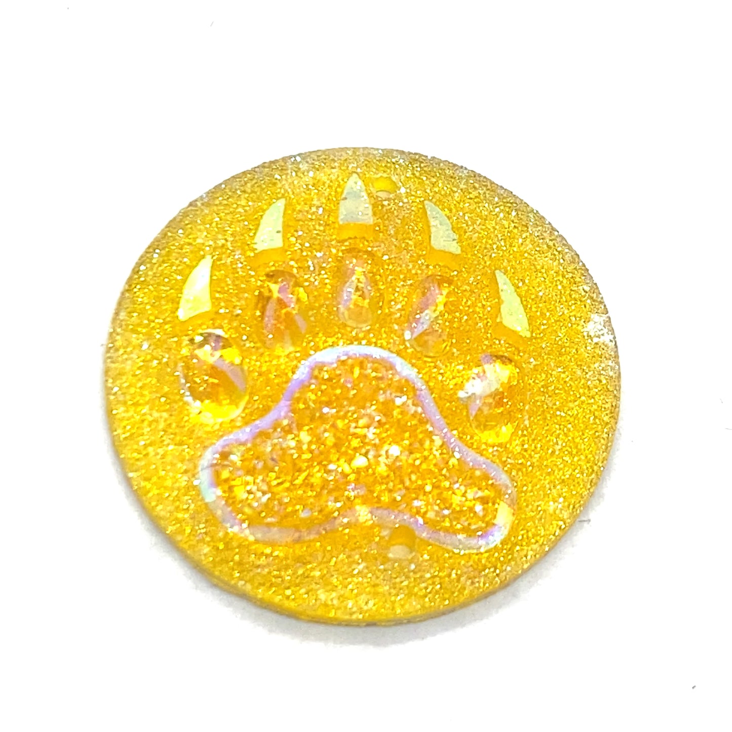 Round Bearpaw Resin Cabochon Yellow 25 MM