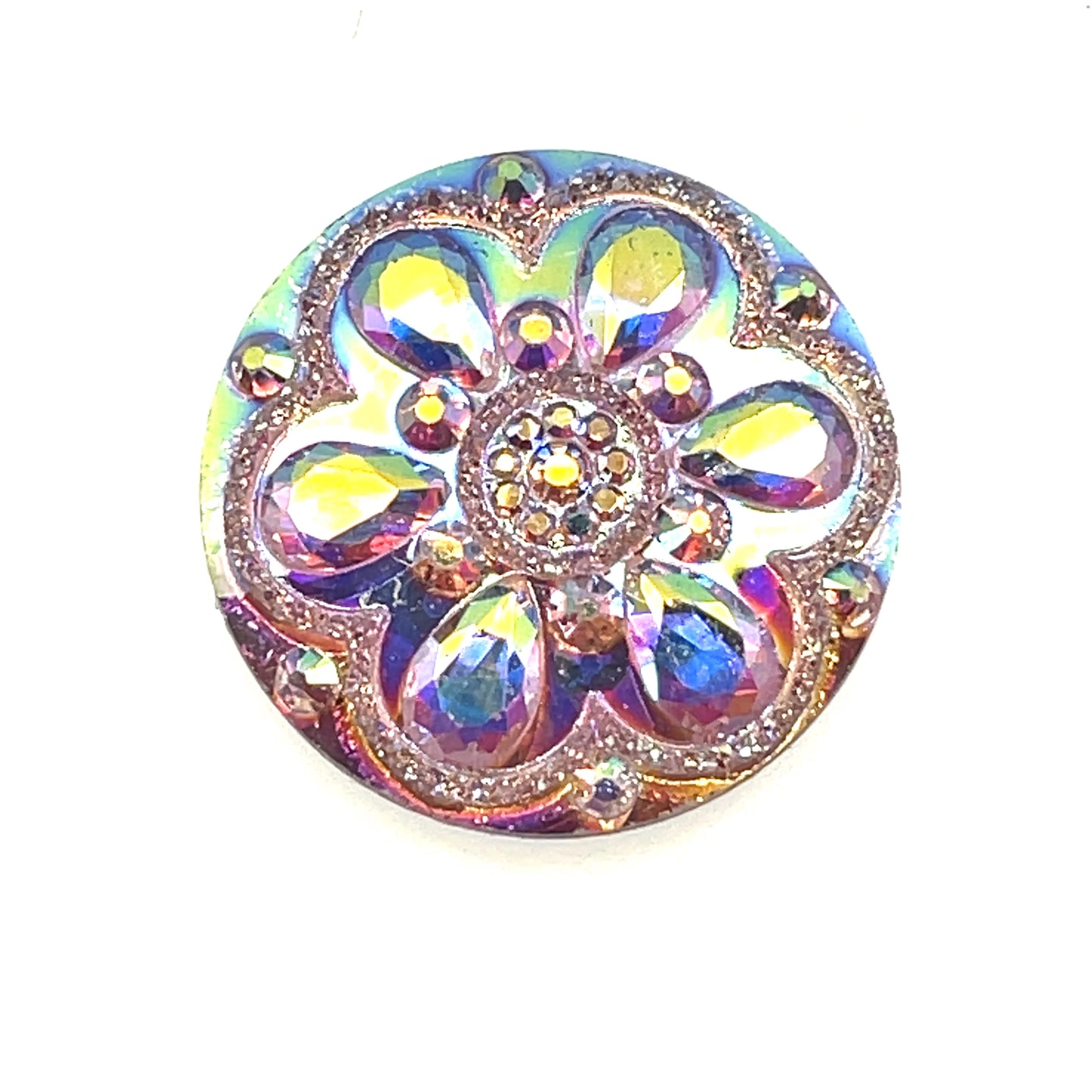 Round Floral Resin Cabochons Crystal 20MM