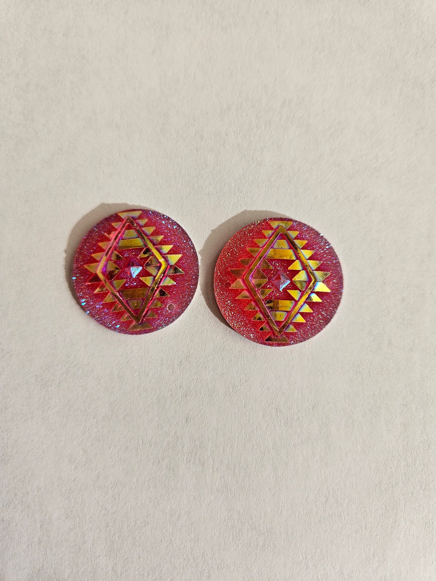 Round Indigenous Pattern Cabochon 25MM