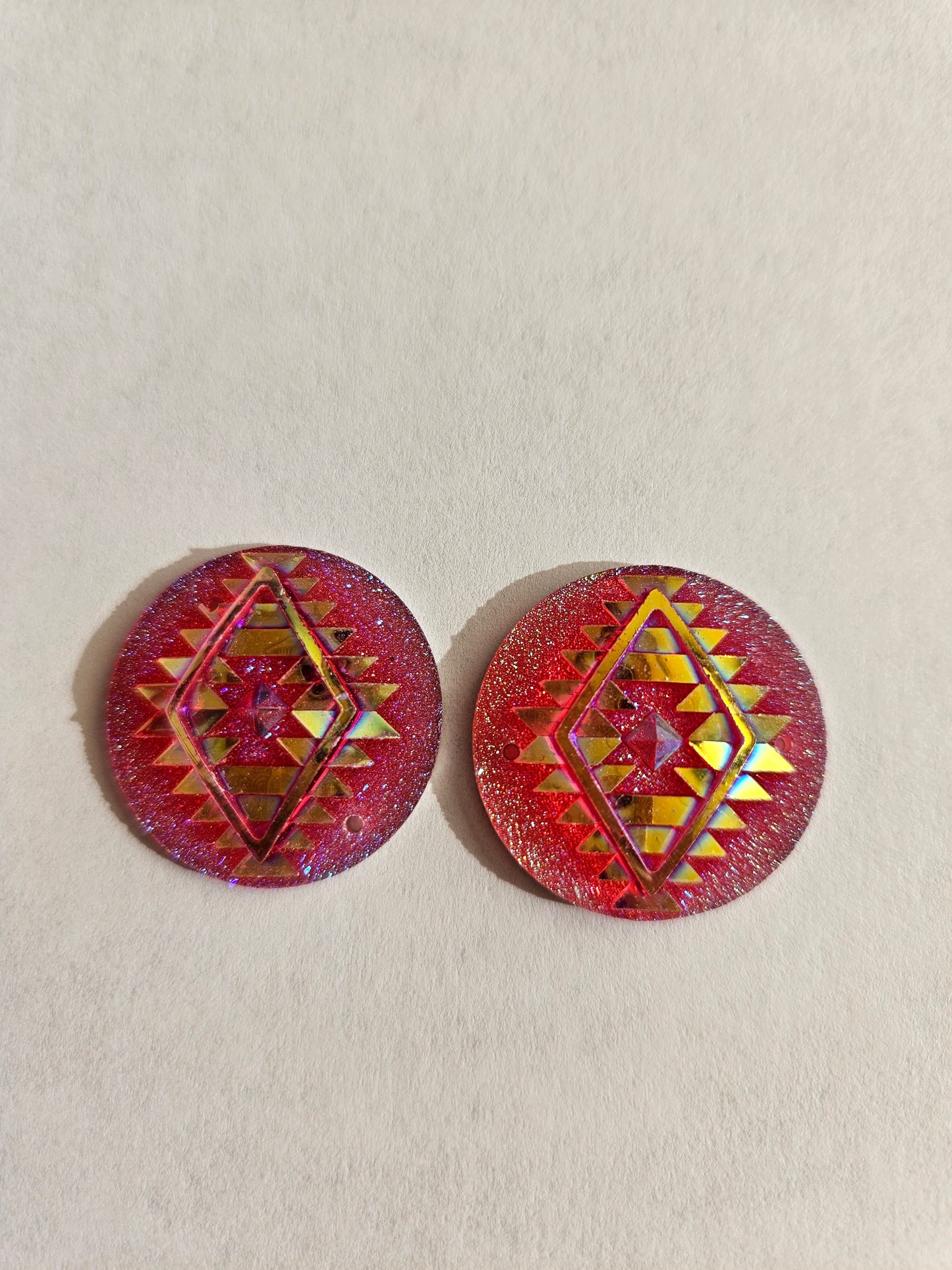 Round Indigenous Pattern Cabochon 25MM