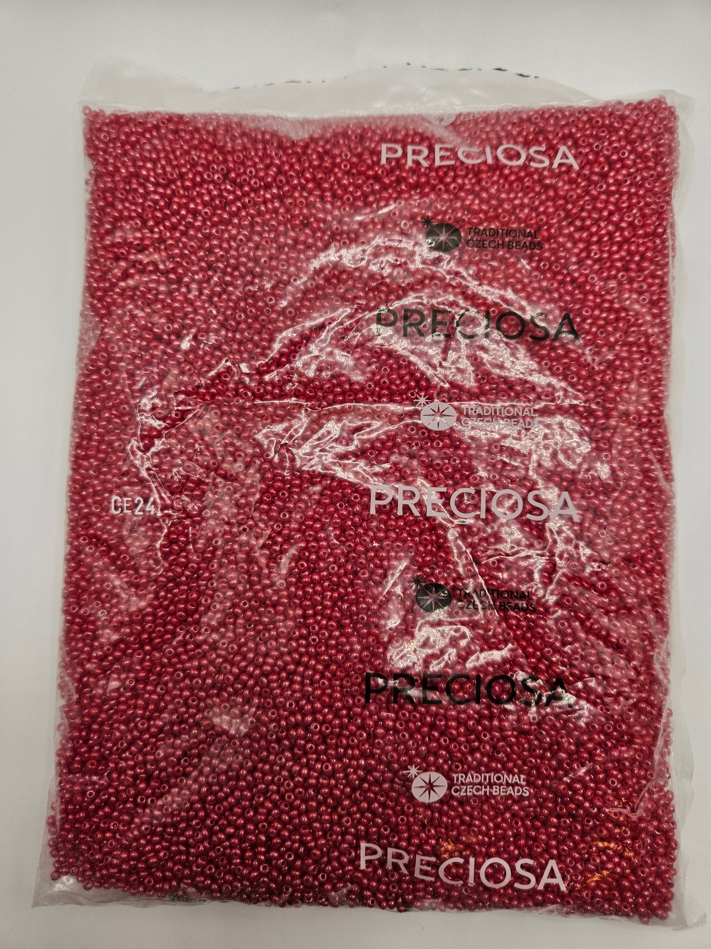 Czech Seed Bead Opaque 10/0 Pearl Red