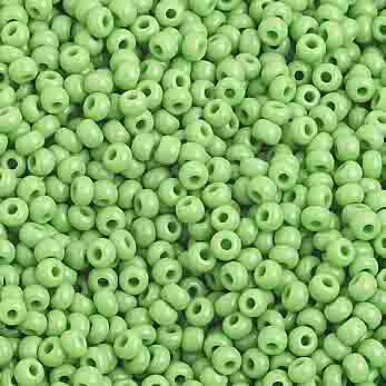 Czech Seed Bead 10/0 Opaque Light Green