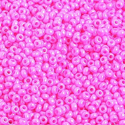 Czech Seed Bead 10/0 Opaque Hot Pink