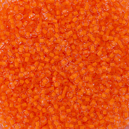 Czech Seed Bead 10/0 Crystal C/L Neon Orange