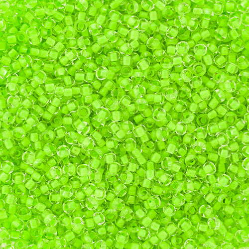 Czech Seed Bead 10/0 Crystal C/L Neon Green