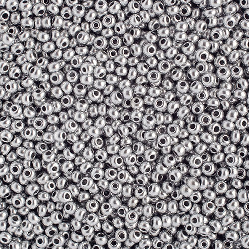 Czech Seed Bead 10/0 Metallic Silver