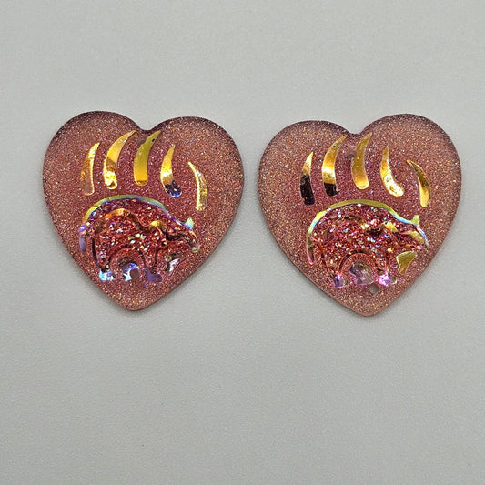 Heart-Shaped Bearpaw Cabochon 25MM