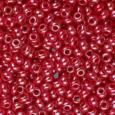 Czech Seed Bead Opaque 10/0 Pearl Red