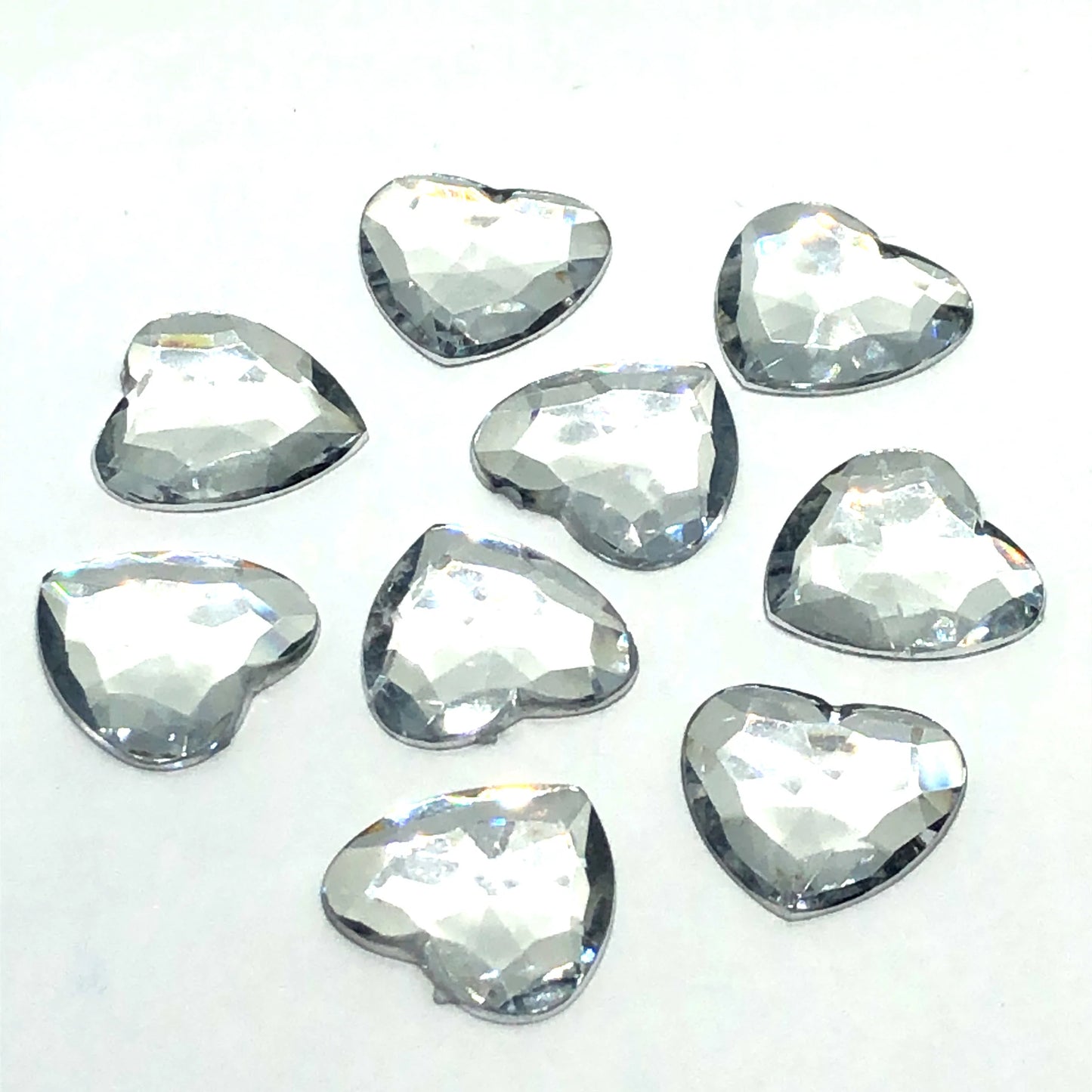 Heart Clear Crystal Resin  Cabochon 20MM