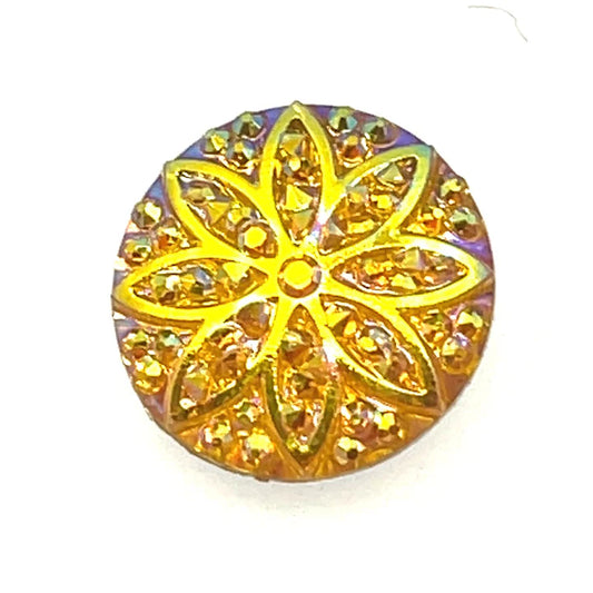 Round Etched Floral Resin Cabochon 18MM